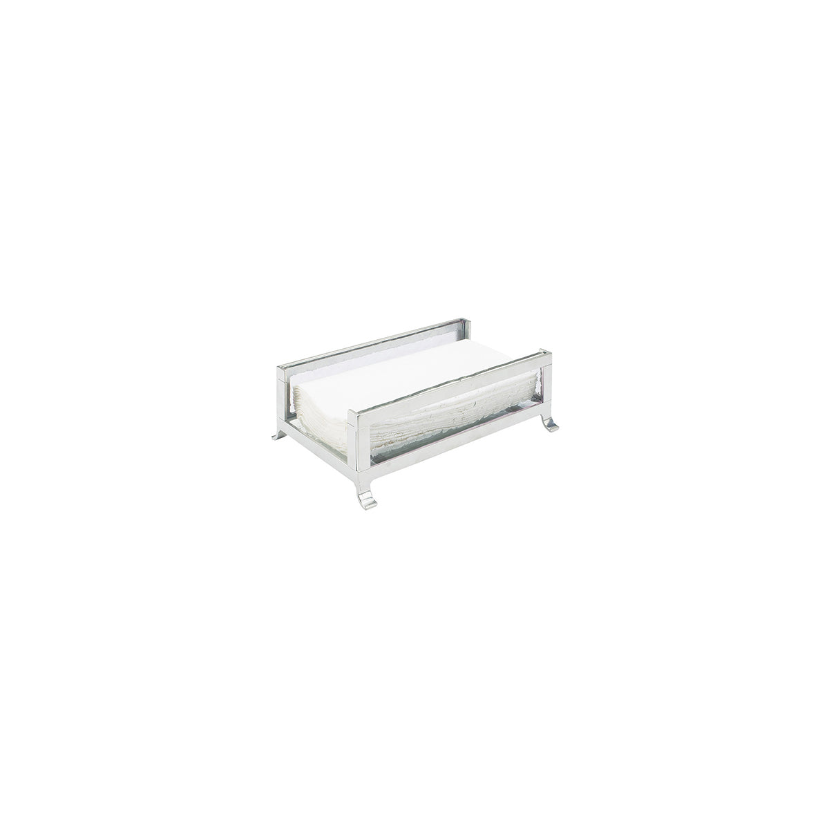 CM1595-33 Cal-Mil Soho Silver Napkin Holder 241x159x89mm Tomkin Australia Hospitality Supplies