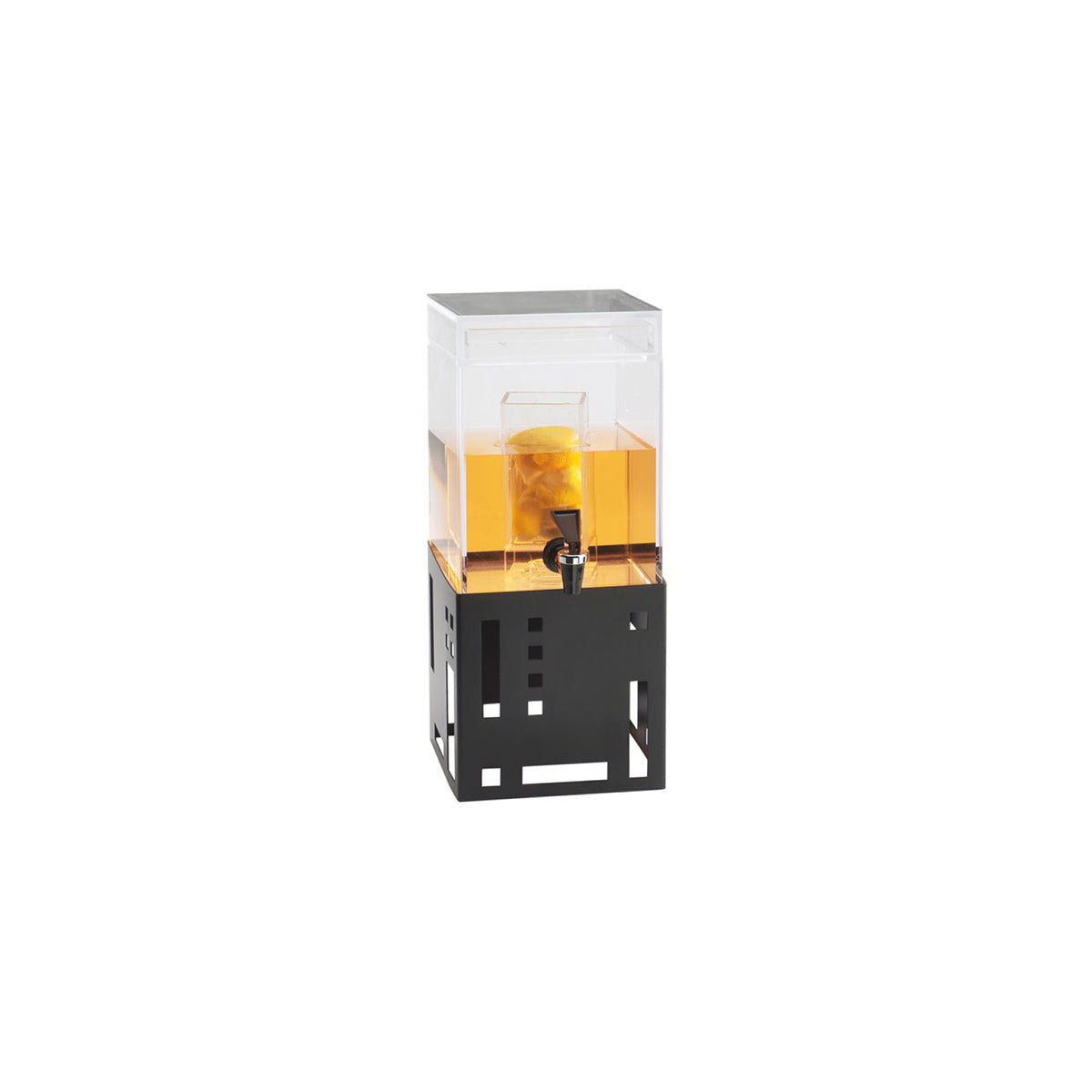 CM1602-1INF-13 Cal-Mil Squared Black Beverage Dispensers With Infusion Chamber 191x241x451mm / 6.8Lt Tomkin Australia Hospitality Supplies