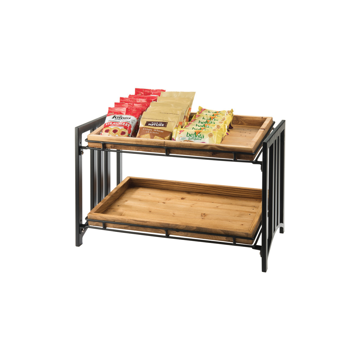 CM1722 Cal-Mil Mission 2 Tier Merchandiser Stand 584x330x381mm Tomkin Australia Hospitality Supplies