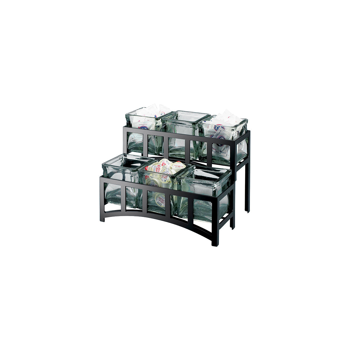 CM1723-13 Cal-Mil Mission 2 Tier 6 Jar Stand with Jars 356x229x7mm Tomkin Australia Hospitality Supplies