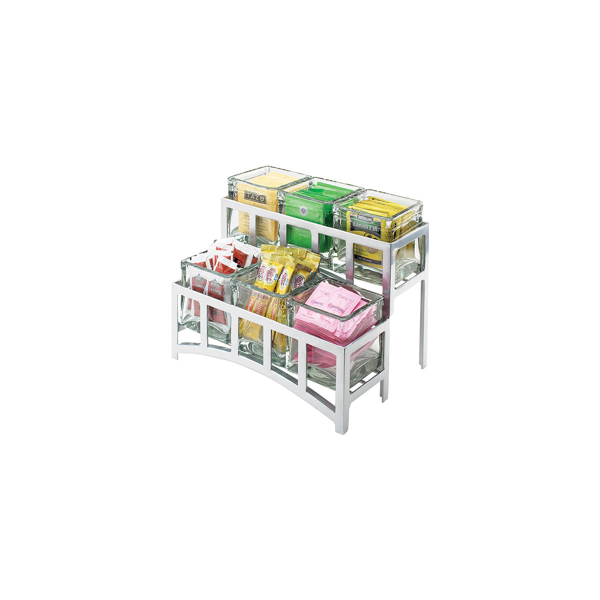 CM1723-39 Cal-Mil Mission 2 Tier 6 Jar Stand with Jars 356x229x7mm Tomkin Australia Hospitality Supplies