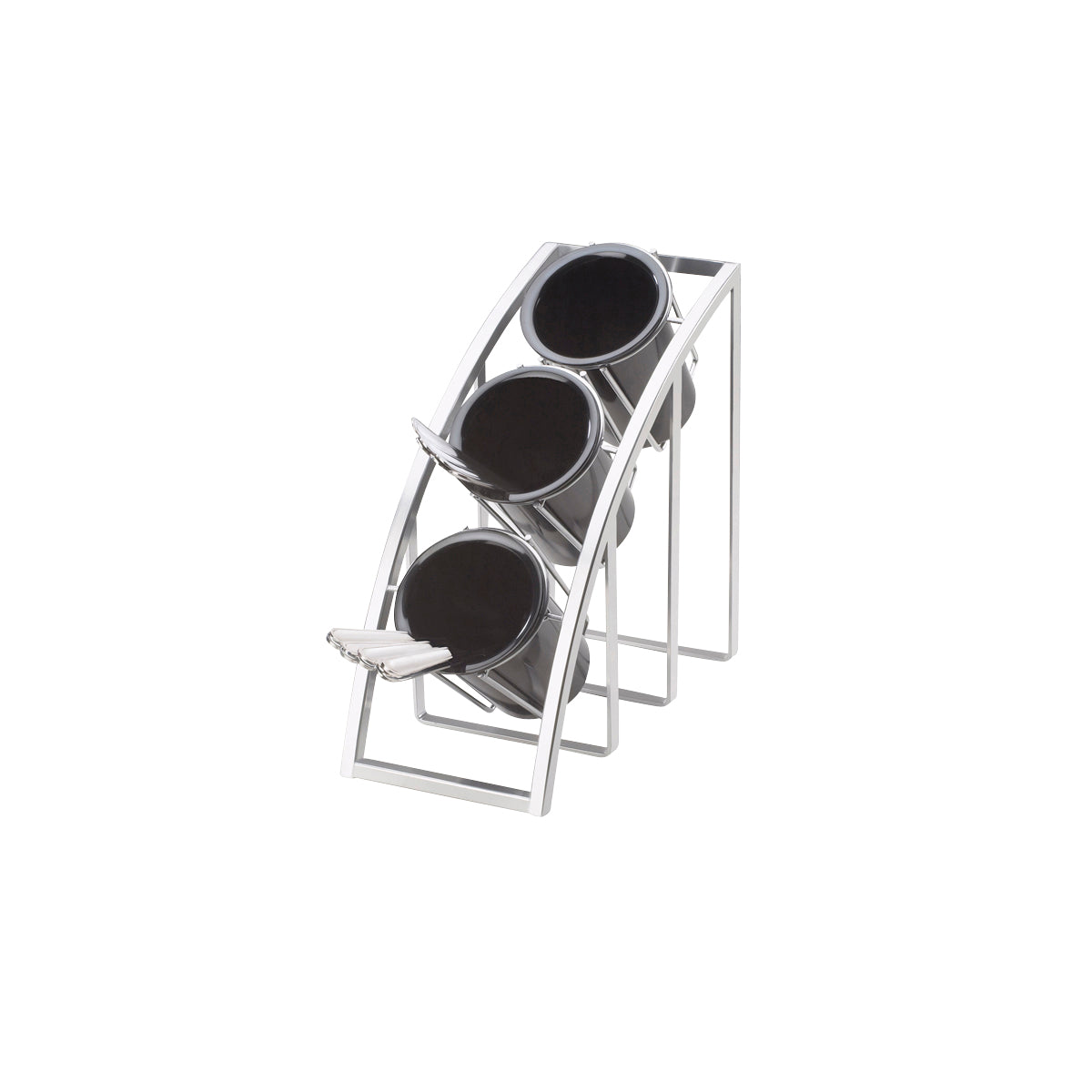 Mission 3 Tier Chrome Cylinder Holder Slant 178x330x330mm