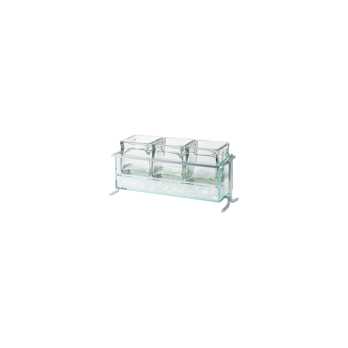 Iron Collection Platinum High Rise Ice Stand with 3 Jars 343x140x178mm