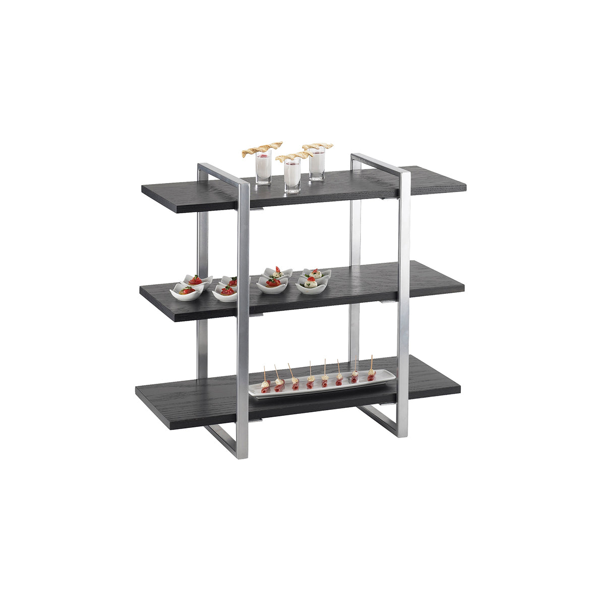 CM1940-96 Cal-Mil Midnight Bamboo 3 Tier Frame Riser 711x305x610mm Tomkin Australia Hospitality Supplies