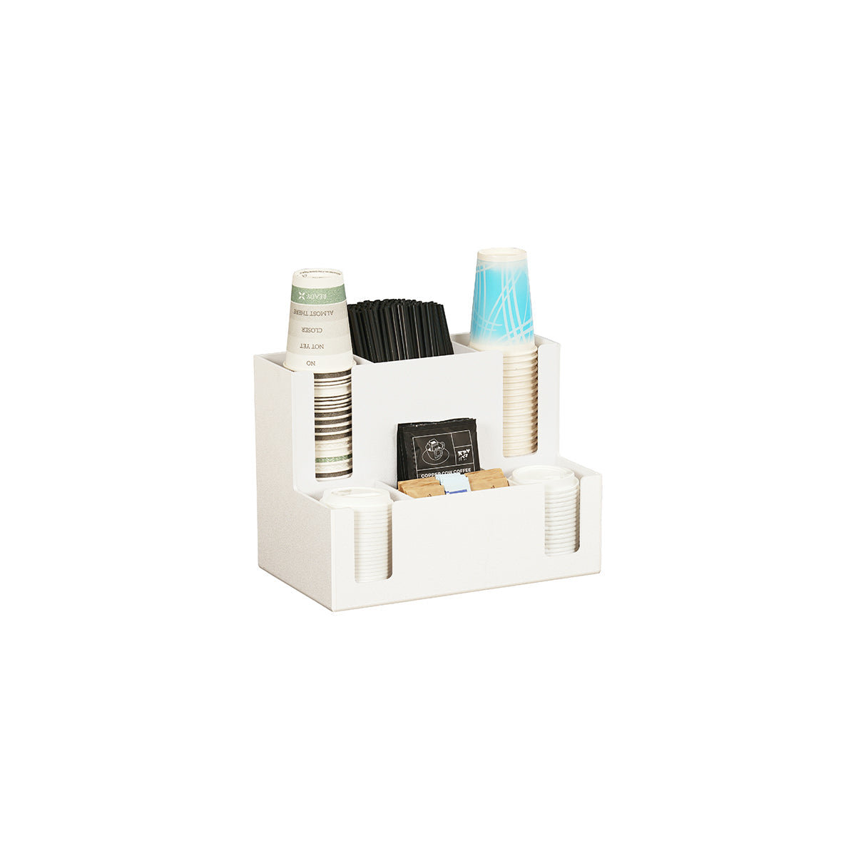 CM2041-15 Cal-Mil White Classic Coffee Station Organizer 368x222x273mm Tomkin Australia Hospitality Supplies