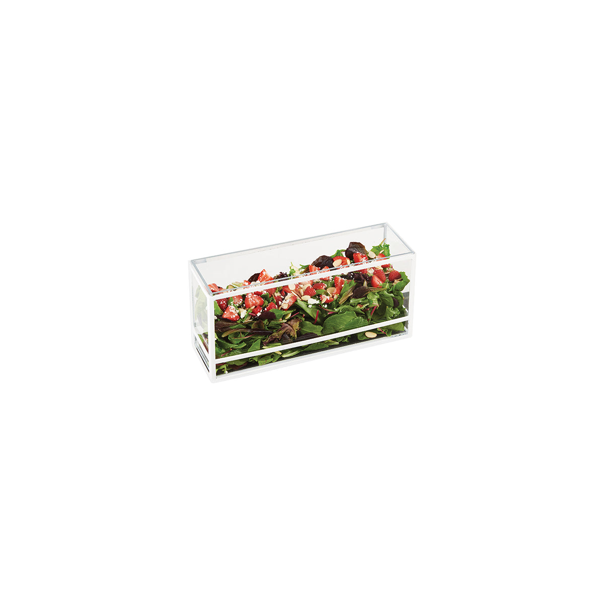 CM22078-15 Cal-Mil Monterey White Presentaton Rectangular Display Box 127x381x178mm Tomkin Australia Hospitality Supplies