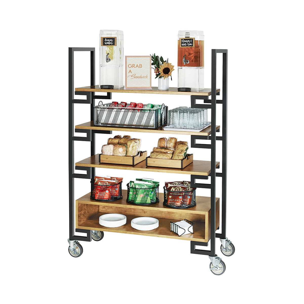 CM22123-99 Cal-Mil Madera Serving Cart 1219x457x1791mm Tomkin Australia Hospitality Supplies