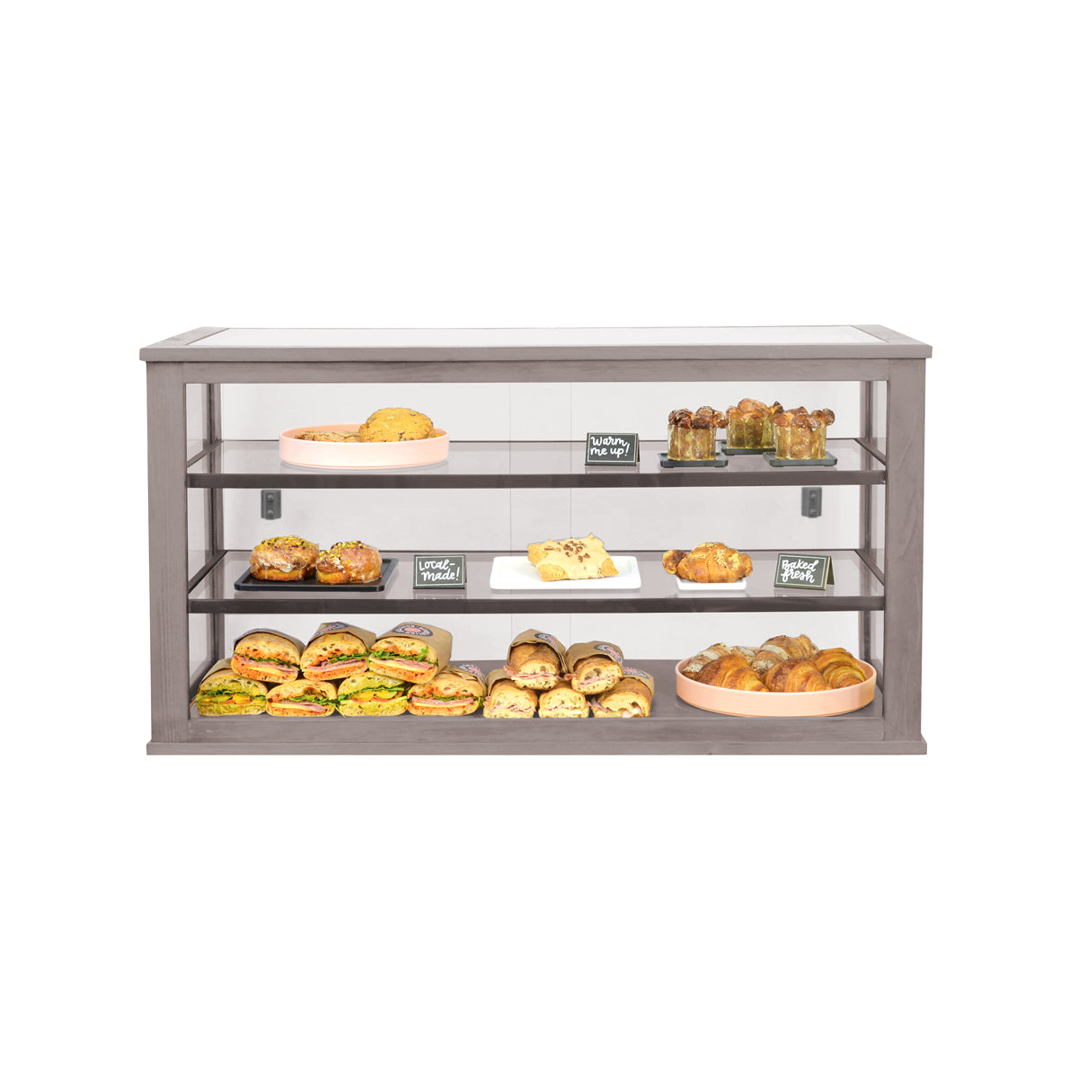 CM22322-99 Cal-Mil Madera Display Case with Sliding Door 1118x495x597mm Tomkin Australia Hospitality Supplies