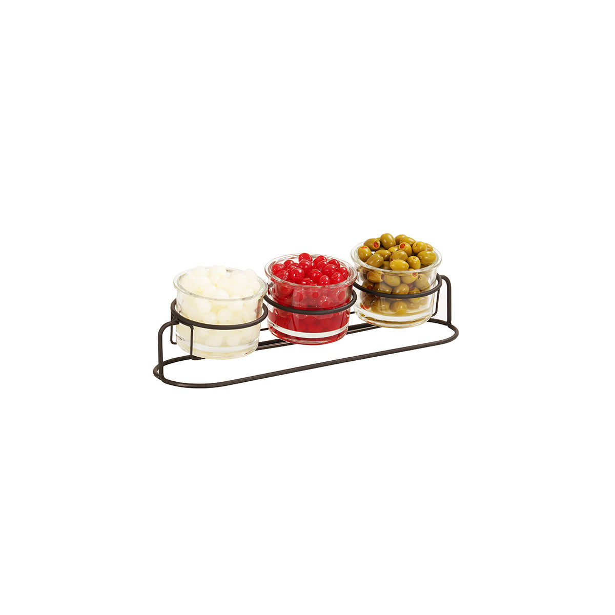 CM22602-32-13 Cal-Mil Madison Jar Stand with 3x900ml Jars 483x140x133mm Tomkin Australia Hospitality Supplies