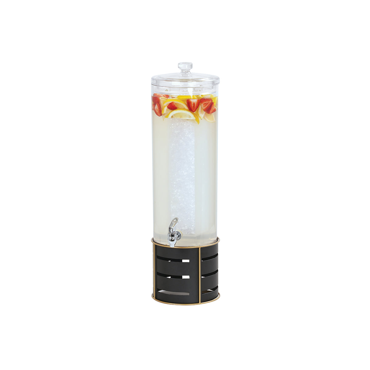 CM22631-3-90 Cal-Mil Black Round Drink Dispenser with Ice Chamber 267x610mm / 13.6Lt Tomkin Australia Hospitality Supplies