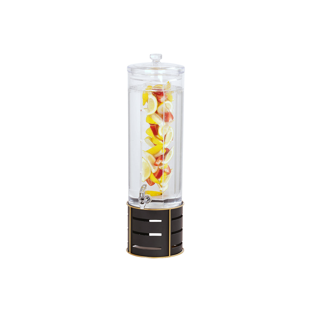 CM22631-3INF-90 Cal-Mil Black Round Drink Dispenser with Infusion Chamber 267x610mm / 13.6Lt Tomkin Australia Hospitality Supplies