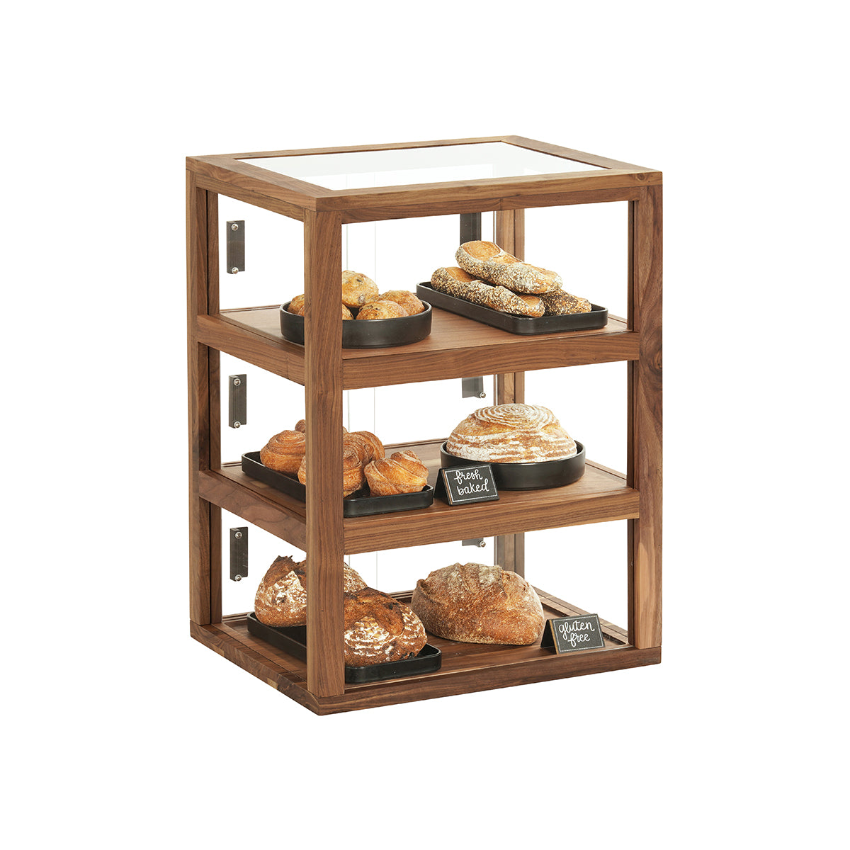 CM22912-78 Cal-Mil Sydney Walnut Square Case Display 533x432x711mm Tomkin Australia Hospitality Supplies