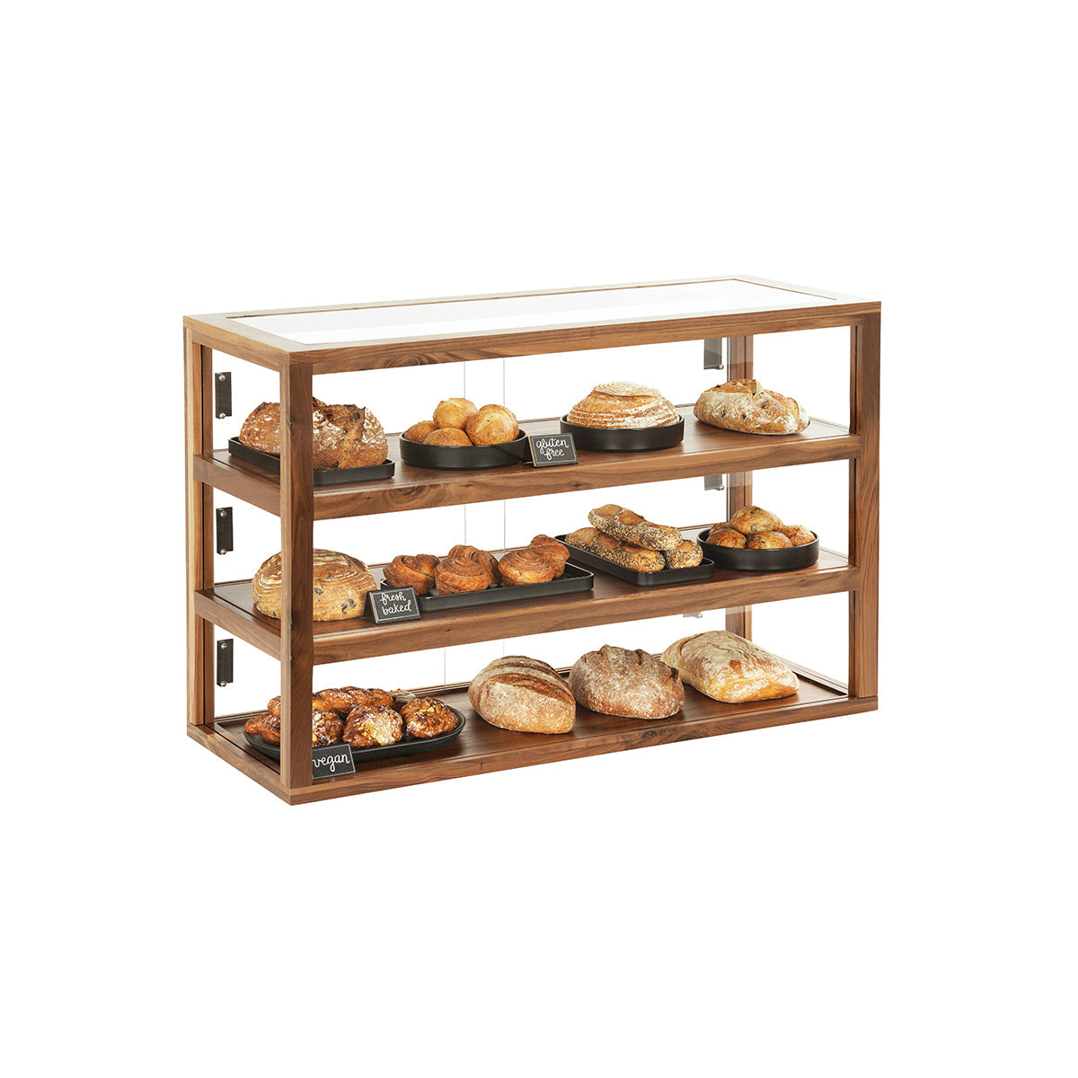 CM22913-78 Cal-Mil Sydney Walnut Rectangle Case Display 1067x432x711mm Tomkin Australia Hospitality Supplies
