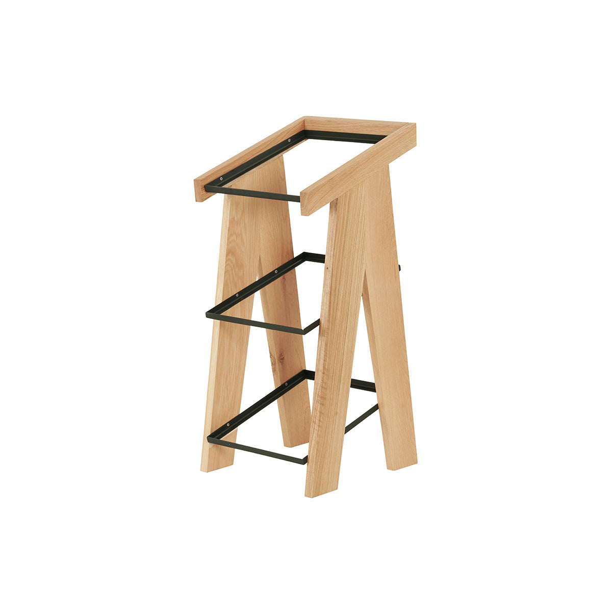 CM23137-3-21 Cal-Mil Sydney Oak A-Frame Merchandisers With 2 Tier 318x330x705mm Tomkin Australia Hospitality Supplies