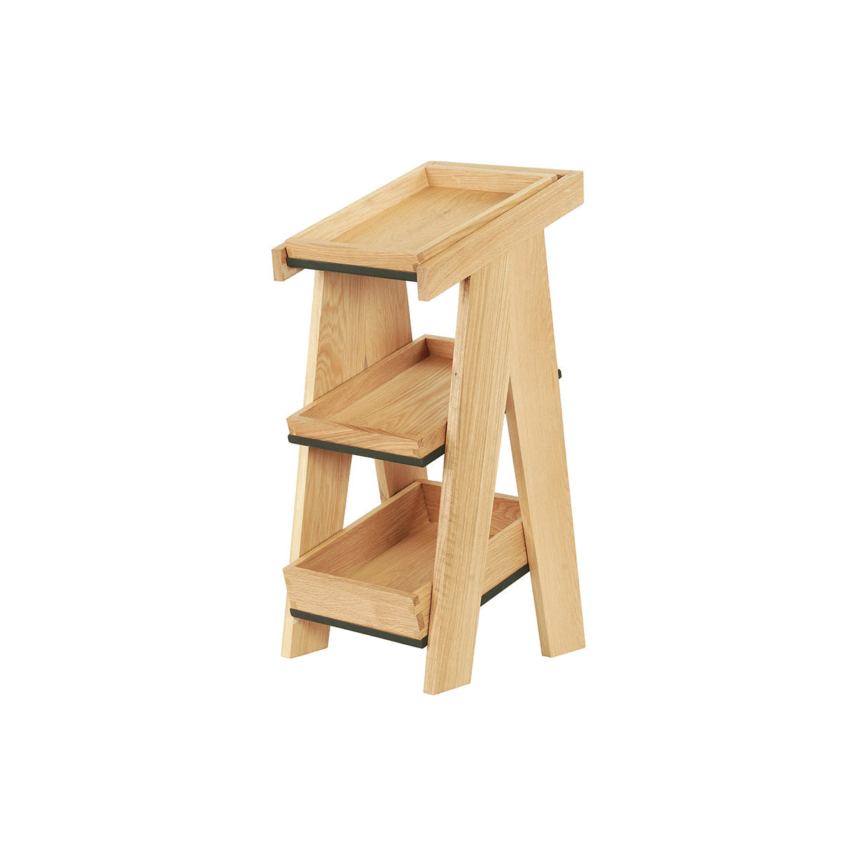 CM23137-3-21 Cal-Mil Sydney Oak A-Frame Merchandisers With 2 Tier 318x330x705mm Tomkin Australia Hospitality Supplies