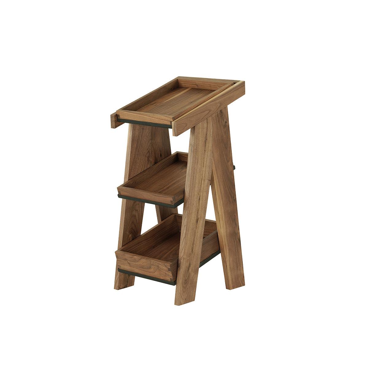 CM23137-3-78 Cal-Mil Sydney Walnut A-Frame Merchandisers With 2 Tier 318x330x705mm Tomkin Australia Hospitality Supplies