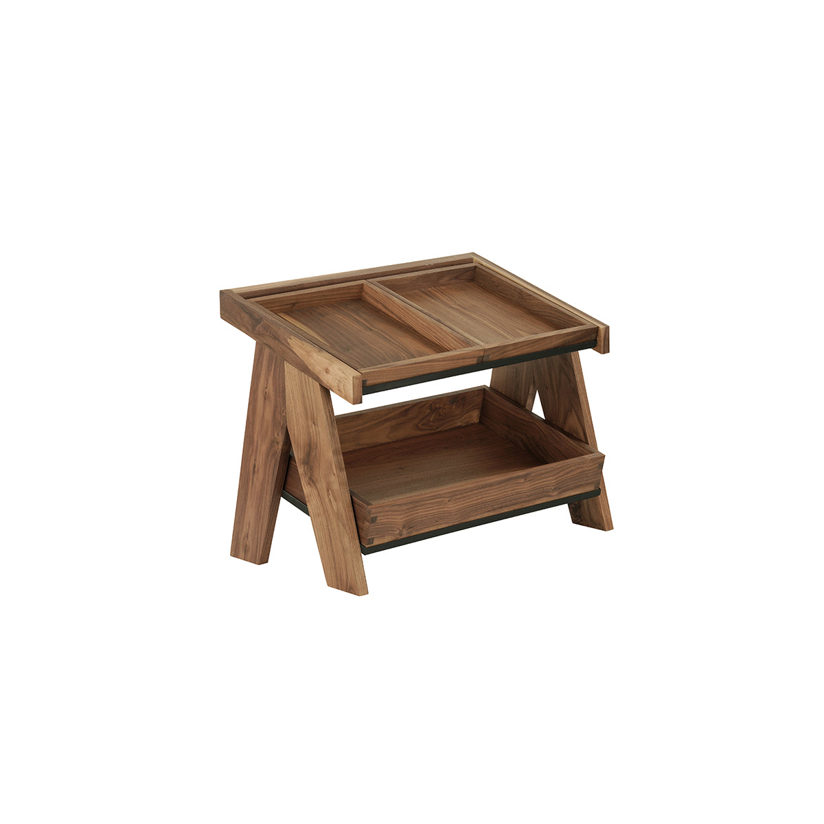 CM23138-2-78 Cal-Mil Sydney Walnut A-Frame Merchandisers With 2 Tier 591x356x445mm Tomkin Australia Hospitality Supplies