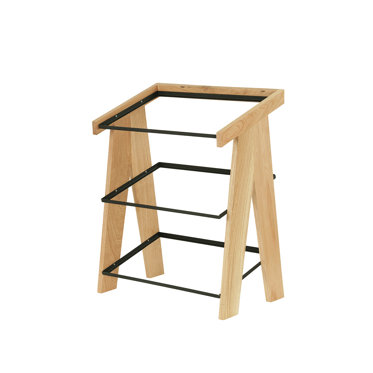CM23138-3-21 Cal-Mil Sydney Oak A-Frame Merchandisers With 2 Tier 591x330x705mm Tomkin Australia Hospitality Supplies