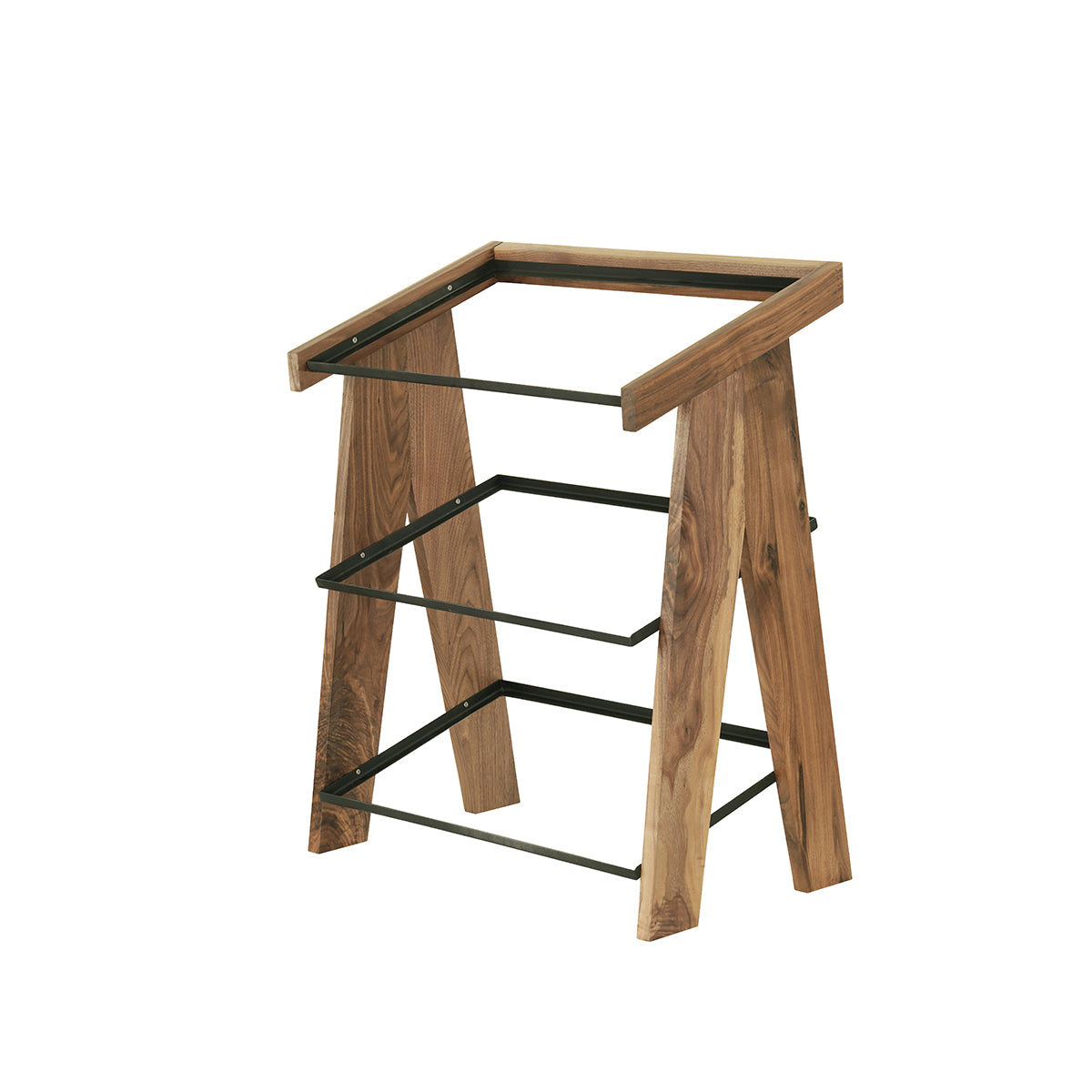 CM23138-3-78 Cal-Mil Sydney Walnut A-Frame Merchandisers With 2 Tier 591x330x705mm Tomkin Australia Hospitality Supplies