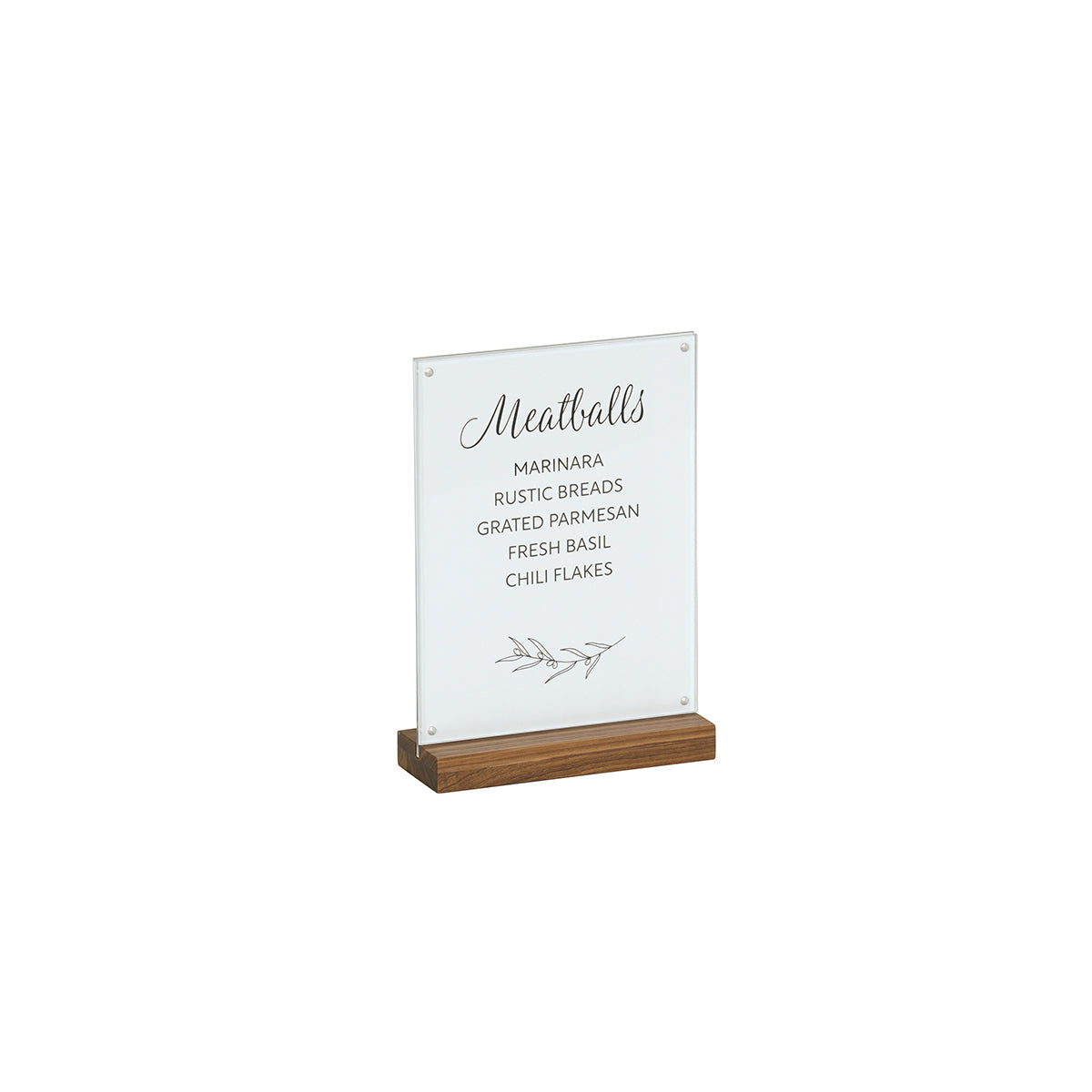 CM23185-811-78 Cal-Mil Sydney Walnut Card Holders 216x279mm Tomkin Australia Hospitality Supplies