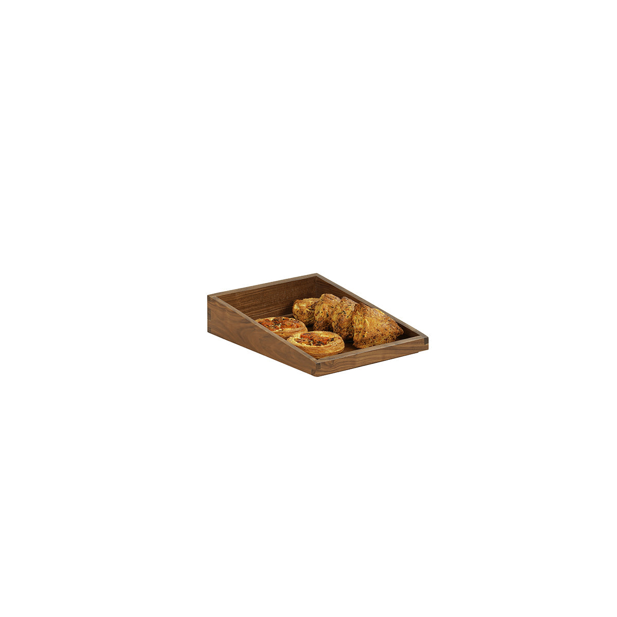 CM23442-1012-78 Cal-Mil Sydney Walnut Angled Trays 254x305x76mm Tomkin Australia Hospitality Supplies