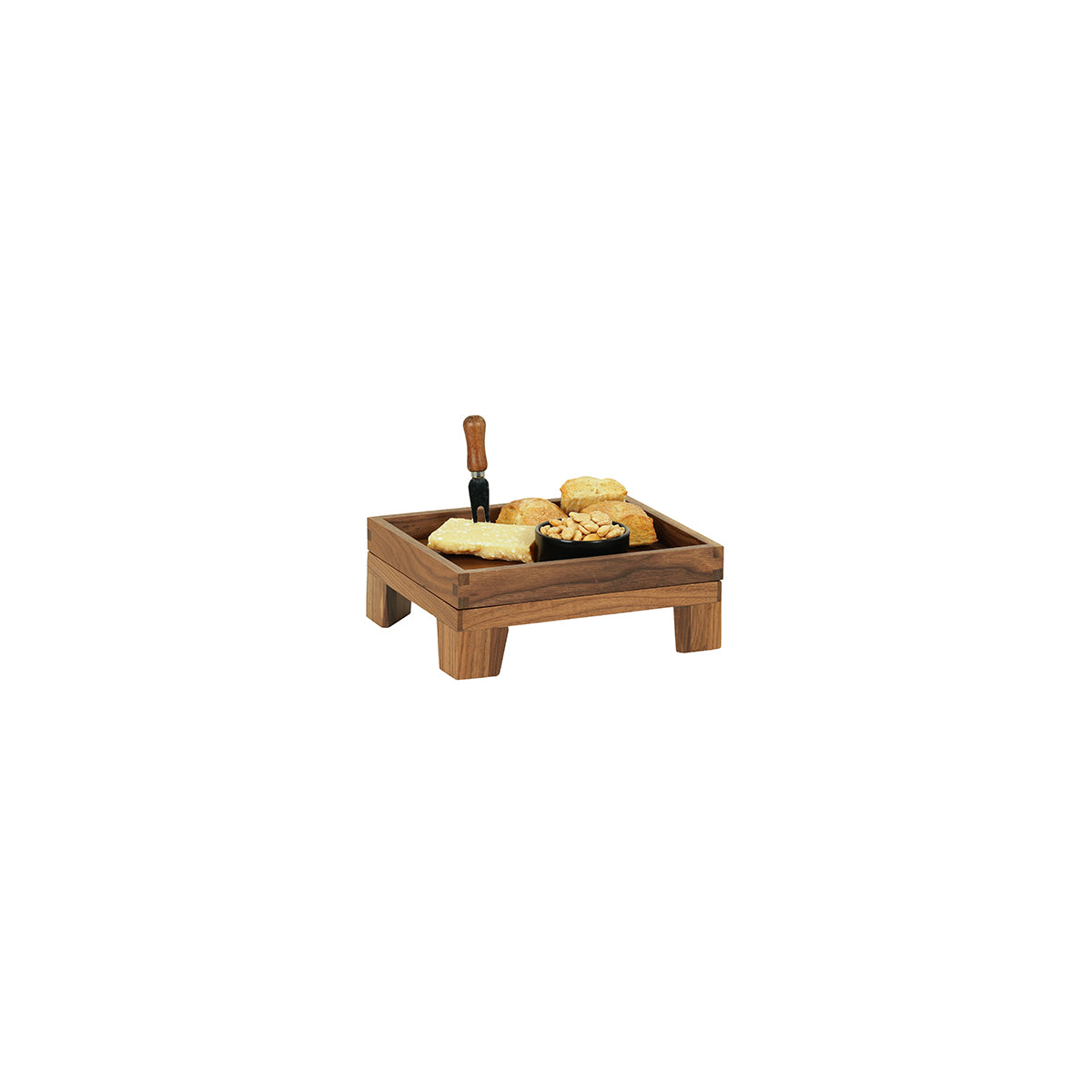 CM23601-3-78 Cal-Mil Sydney Walnut Taper Leg Risers 254x305x76mm Tomkin Australia Hospitality Supplies