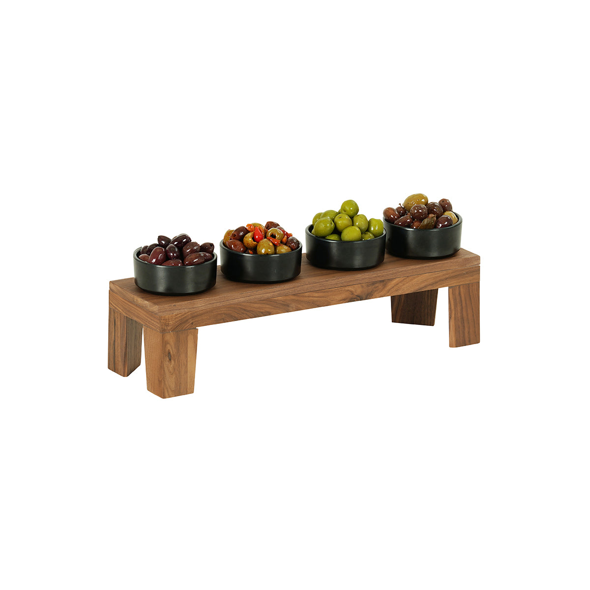 CM23602-6-78 Cal-Mil Sydney Walnut Taper Leg Risers 508x152x152mm Tomkin Australia Hospitality Supplies