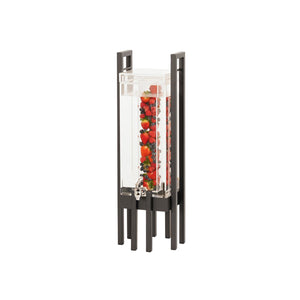 One by One Black Acrylic Beverage Dispenser with Handles and Infusion Chamber 229x229x724mm / 13.638Lt