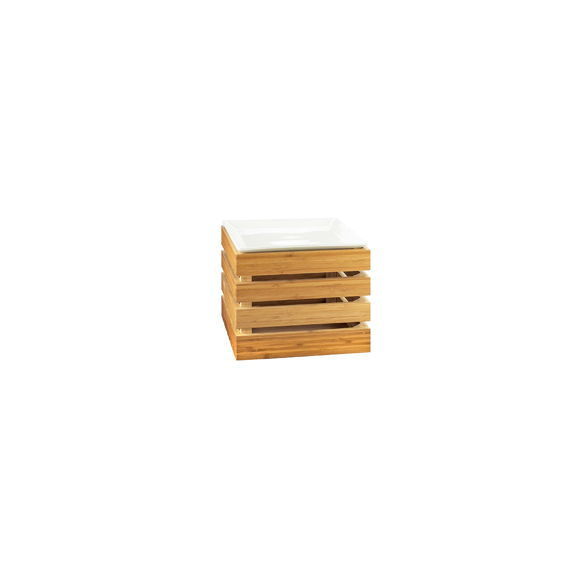 CM3332-10-60 Cal-Mil Bamboo Square Crate Riser 305x305x254mm Tomkin Australia Hospitality Supplies