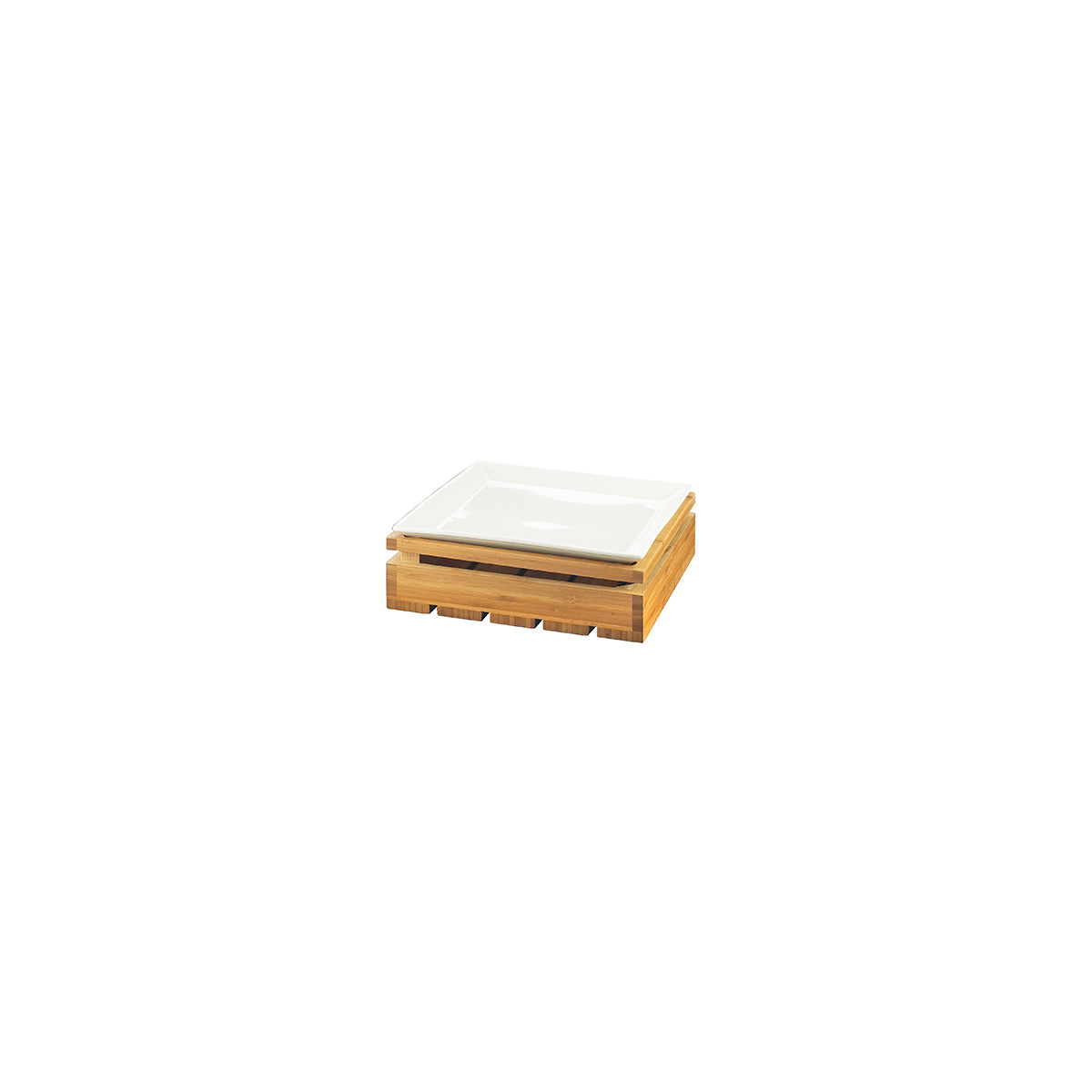 CM3332-4-60 Cal-Mil Bamboo Square Crate Riser 305x305x102mm Tomkin Australia Hospitality Supplies
