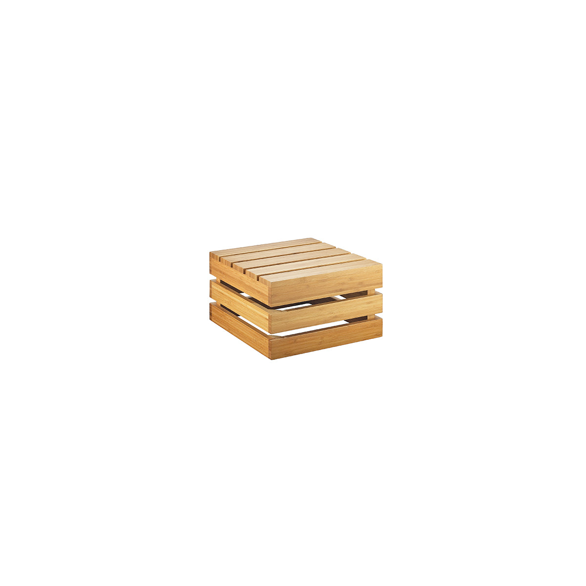 CM3332-7-60 Cal-Mil Bamboo Square Crate Riser 305x305x178mm Tomkin Australia Hospitality Supplies