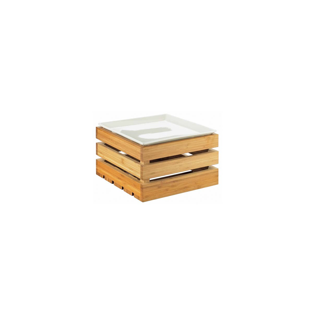 CM3332-7-60 Cal-Mil Bamboo Square Crate Riser 305x305x178mm Tomkin Australia Hospitality Supplies