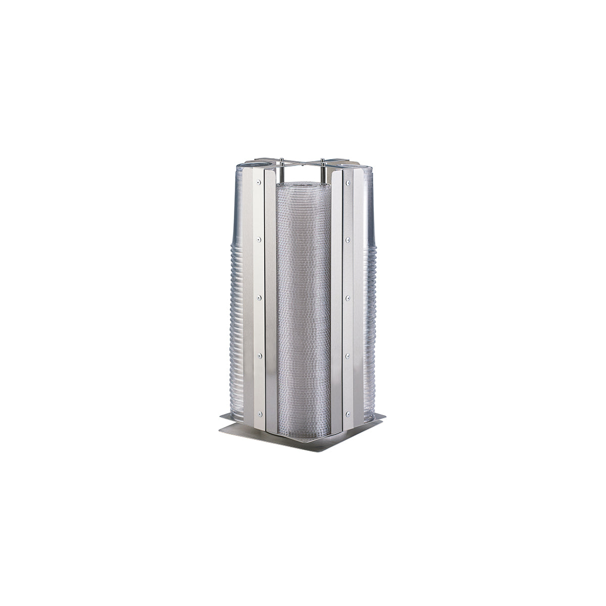 CM3393-55 Cal-Mil Urban Collection Revolving Cup & Lid Holder Stainless Steel 197x197x457mm Tomkin Australia Hospitality Supplies