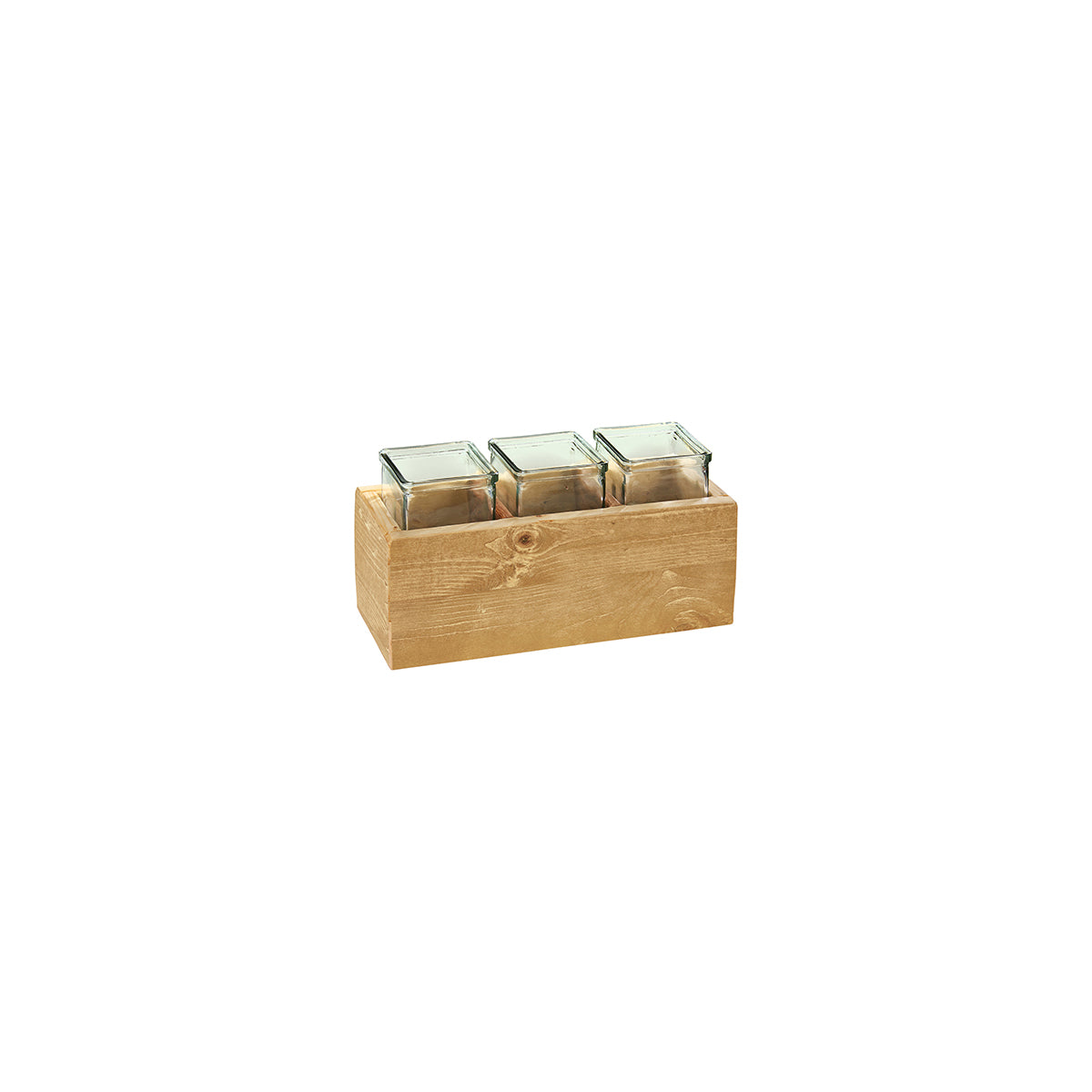 CM3406-6 Cal-Mil Madera 3 Section Jar Stand with Jars 356x140x152mm Tomkin Australia Hospitality Supplies