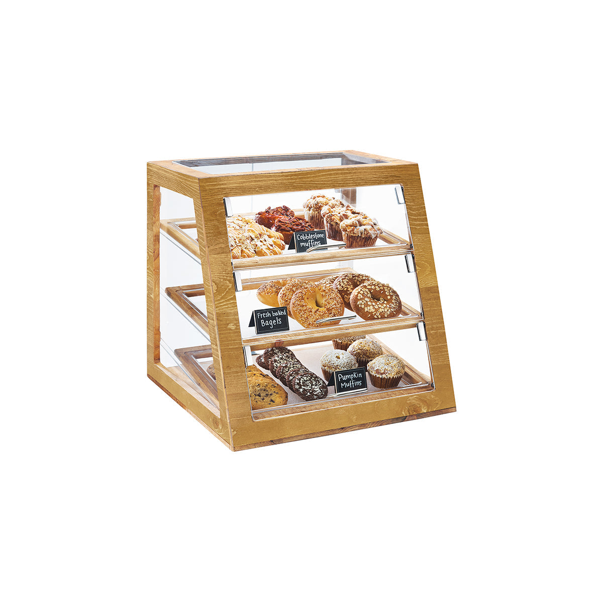 CM3432-99 Cal-Mil Madera 3 Tier Display Case 533x546x546mm Tomkin Australia Hospitality Supplies