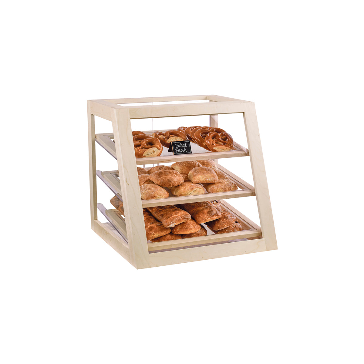 Blonde 3 Tier Slanted Bakery Case Self Serve 533x546x546mm