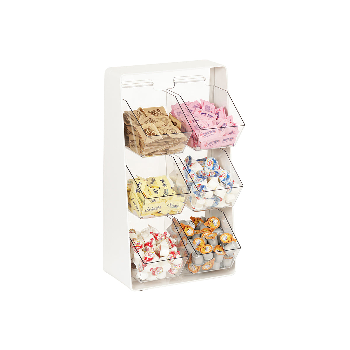 CM3569-6-15 Cal-Mil White Classic Removable Compartment Condiment Organizer 337x178x591mm Tomkin Australia Hospitality Supplies