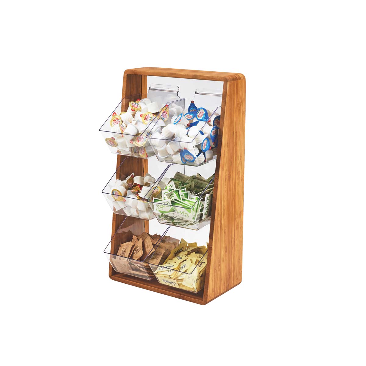 CM3569-6-60 Cal-Mil Bamboo 6 Section Condiment Stand 337x178x591mm Tomkin Australia Hospitality Supplies