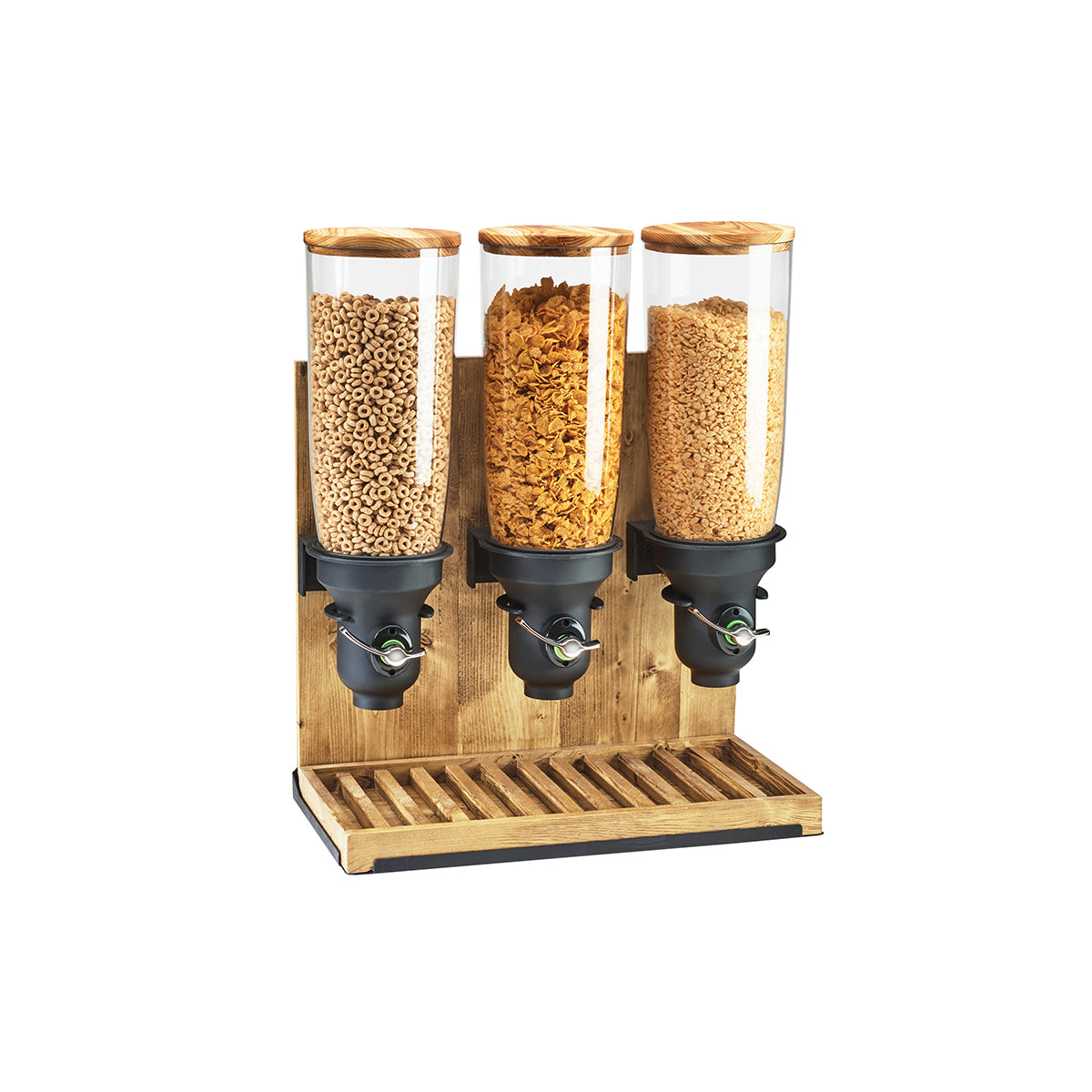 CM3576-3-99FF Cal-Mil Madera 3 Cylinder Cereal Dispenser 489x248x673mm Tomkin Australia Hospitality Supplies