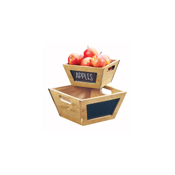 Cal-Mil Madera Flared Box / Bowl with Black Board 254x254x127mm ...