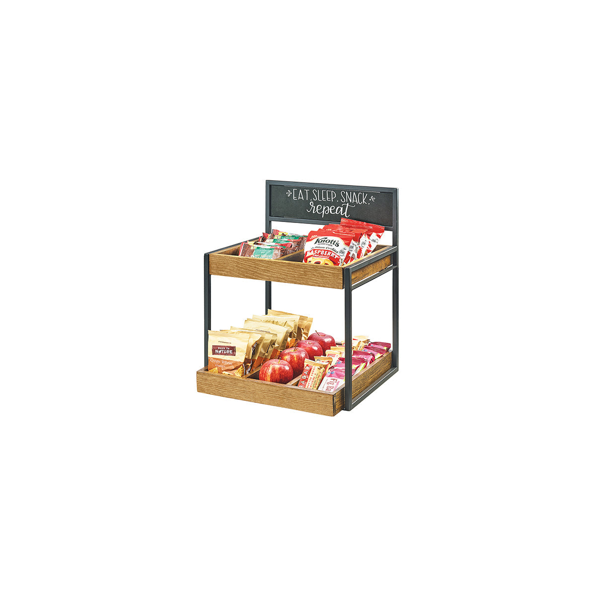 CM3607-13 Cal-Mil Madera 2 Tray Stand with Blackboard 381x356x483mm Tomkin Australia Hospitality Supplies