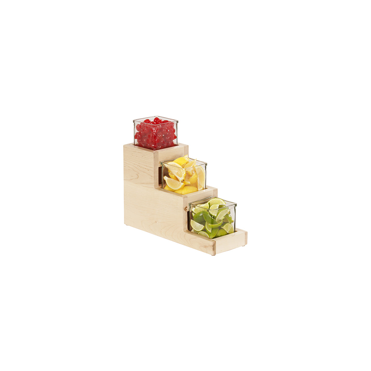 Blonde 3 Step Jar Stand with 3 Jars 133x368x318mm