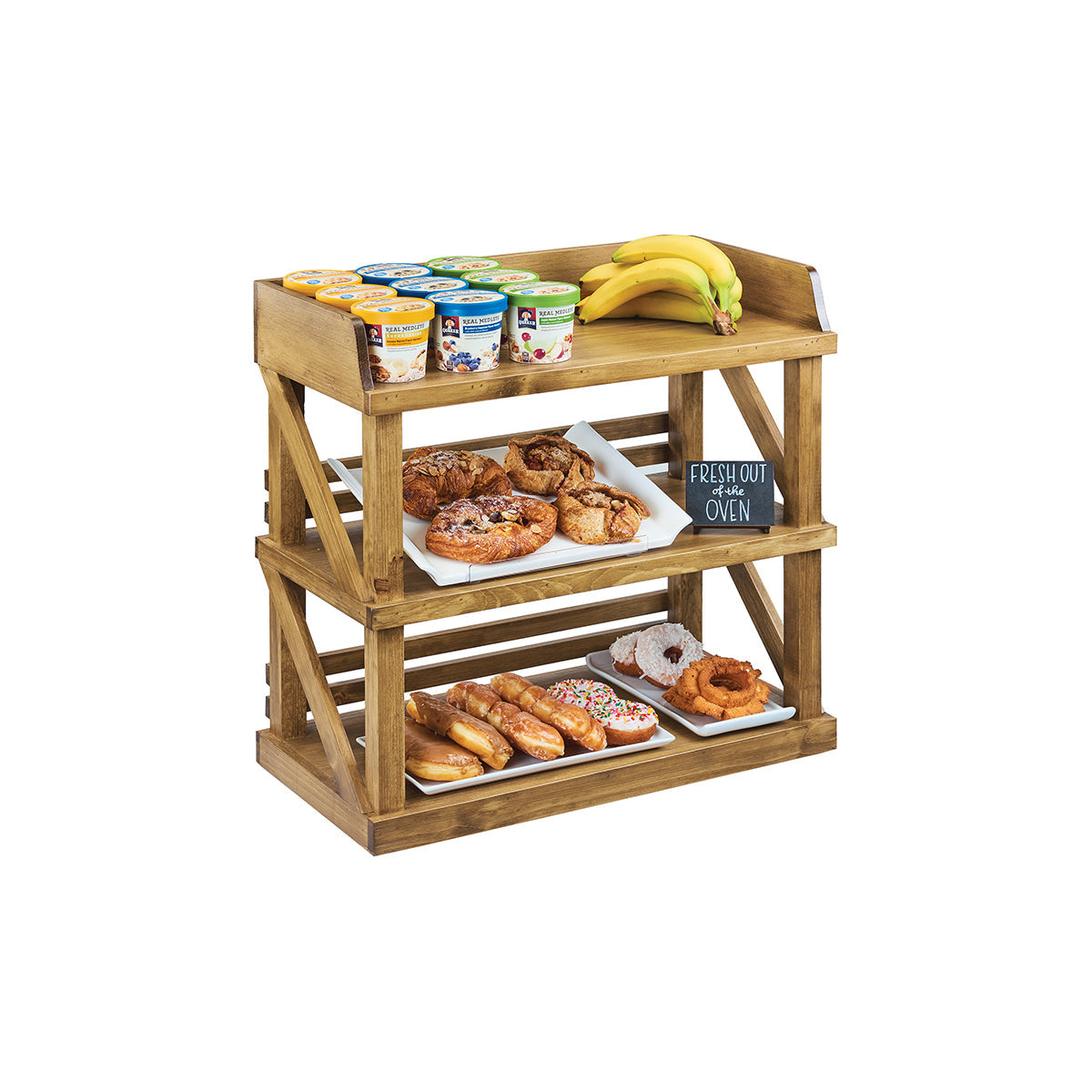 Collection Shelf Rizers Cal-Mil Madera 3 Tier / Shelf Riser 610x311x610mm | Tomkin Australia
