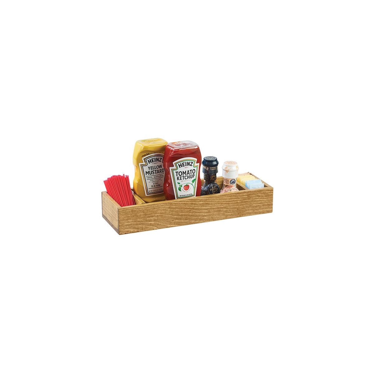 CM3669-99 Cal-Mil Madera 3 Section Table Caddy 400x127x64mm Tomkin Australia Hospitality Supplies