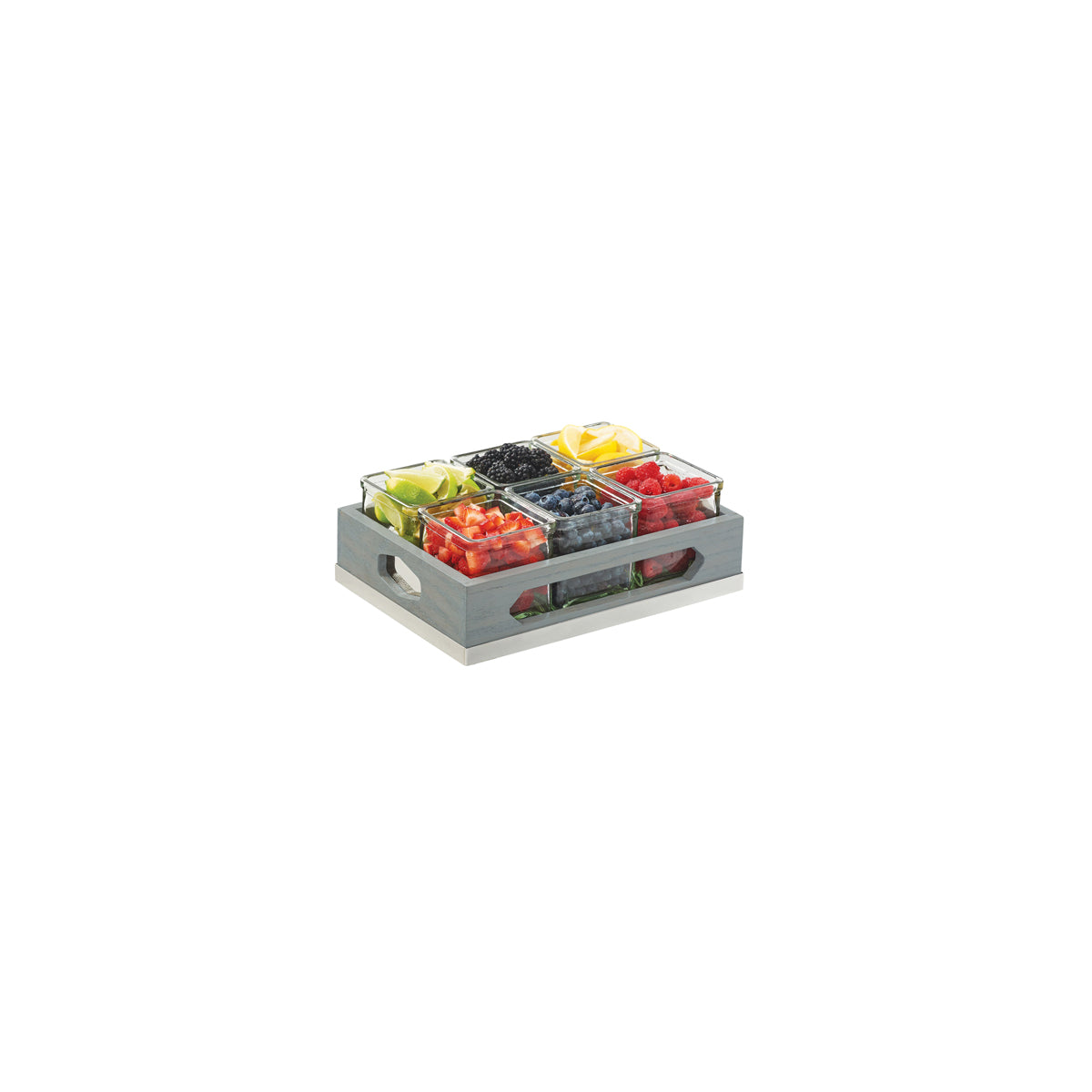 CM3805-83 Cal-Mil 6 Jar Caddy with Jars 324x229x114mm Tomkin Australia Hospitality Supplies