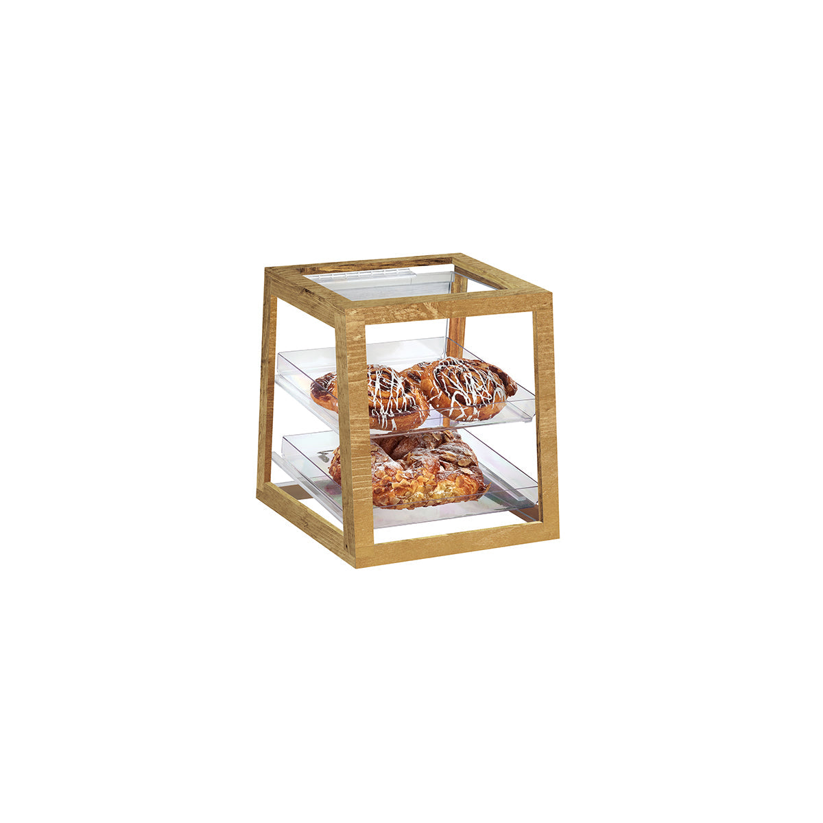 CM3832-99 Cal-Mil Madera Mini 2 Tier Display Case 292x311x318mm Tomkin Australia Hospitality Supplies