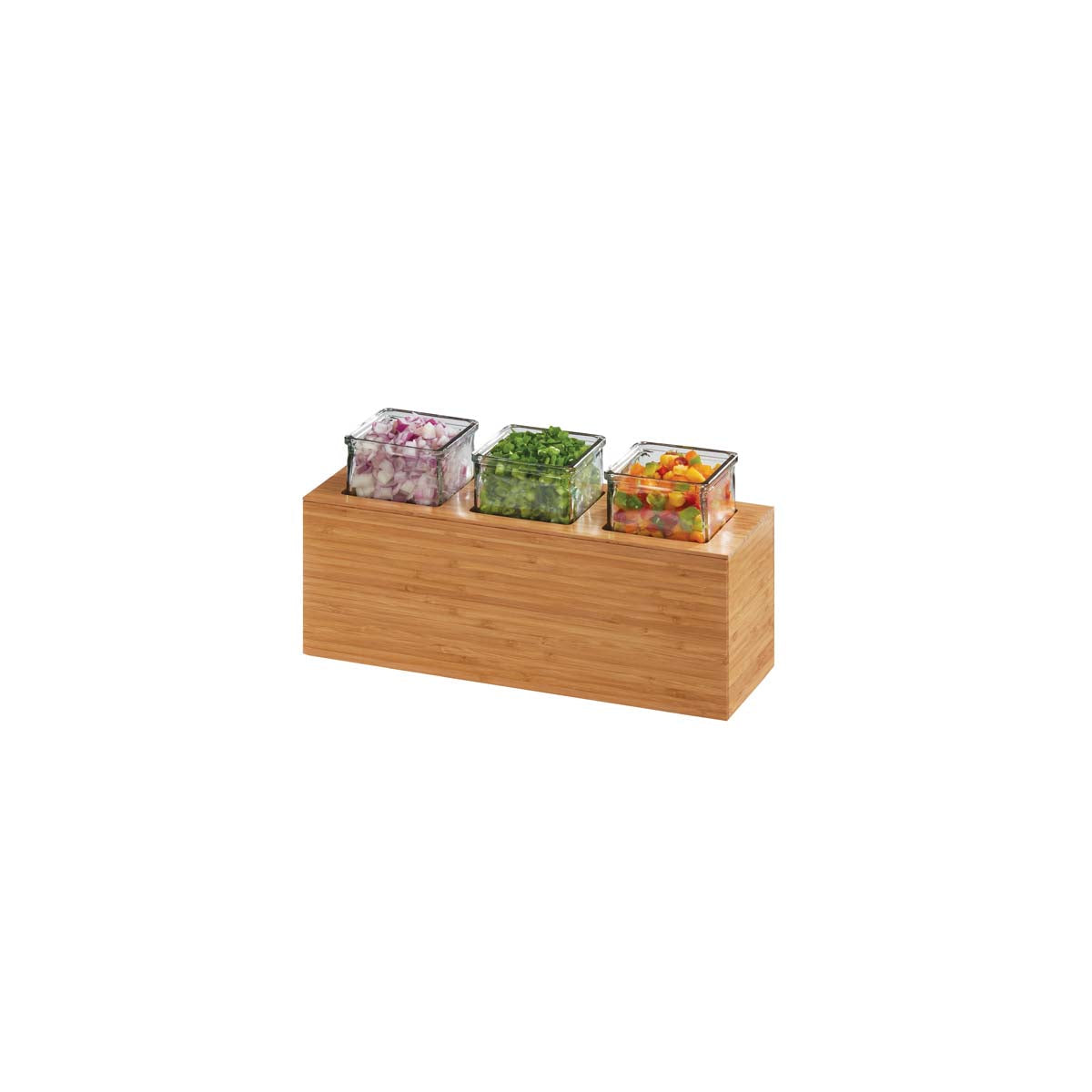 CM3836-3-60 Cal-Mil Bamboo Action Station with Jars and Coldpuck 400x140x222mm Tomkin Australia Hospitality Supplies
