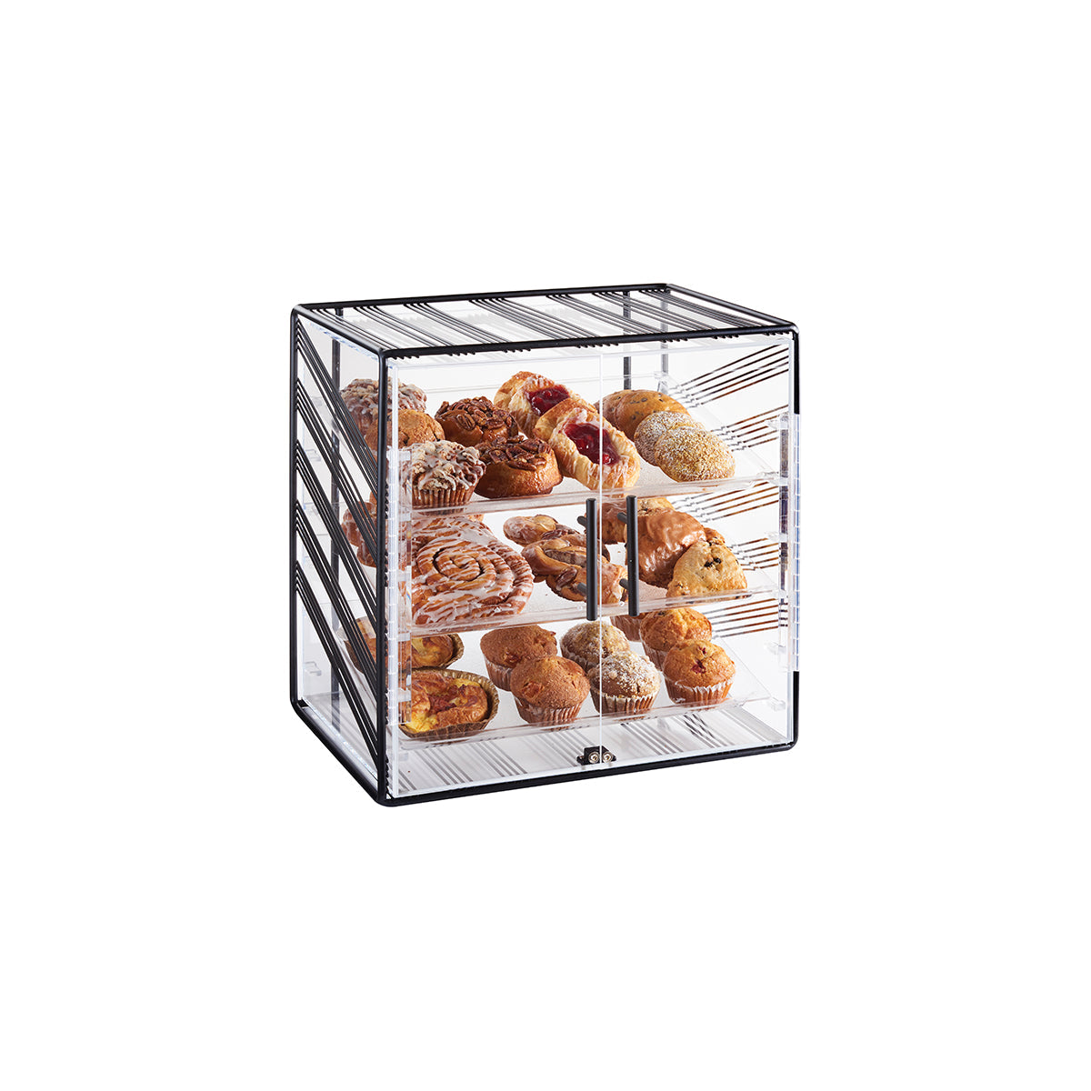 CM4112-13 Cal-Mil Portland Case Display With 3 Clear Trays 495x368x521mm Tomkin Australia Hospitality Supplies