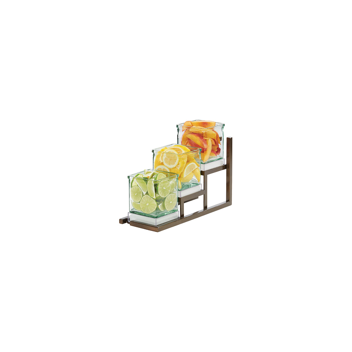 CM4304-84 Cal-Mil Sierra 3 Jar Stair Step Stand with Jars 127x324x203mm Tomkin Australia Hospitality Supplies