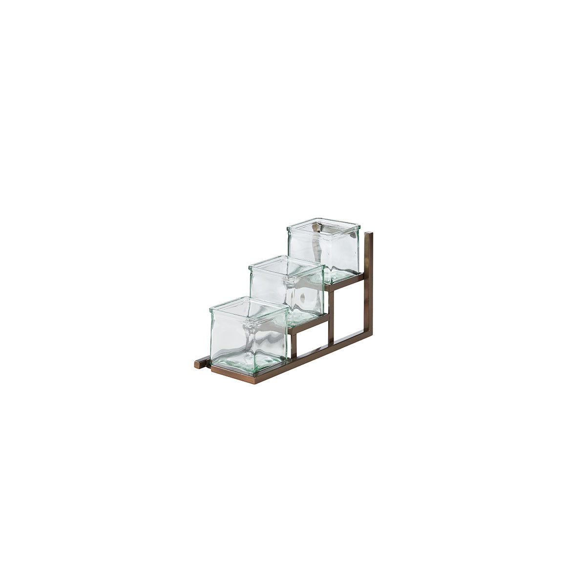 CM4304-84 Cal-Mil Sierra 3 Jar Stair Step Stand with Jars 127x324x203mm Tomkin Australia Hospitality Supplies